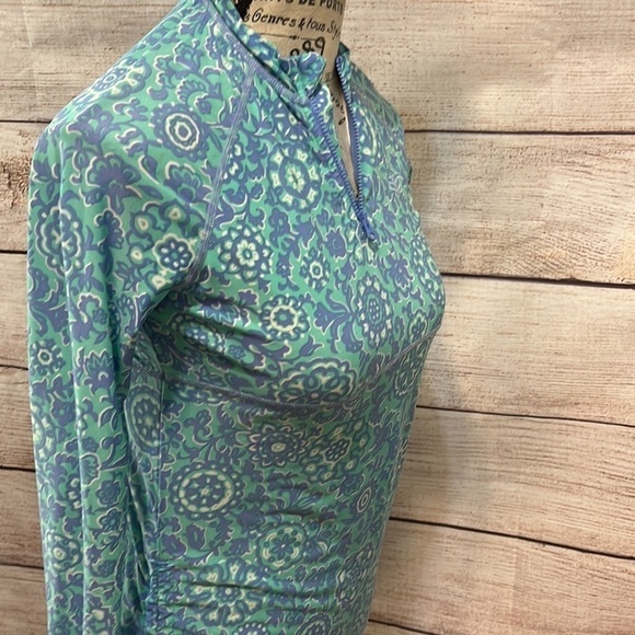 Coolibar Lawai Ruche Swim Shirt Youth Size Medium UPF 50 Half  Zip RashGuard - Picture 4 of 10